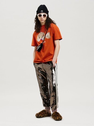 Palm Angels Pa Bear Klasické Tee Tricko Panske Červené Hnede | SK-903815