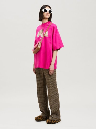 Palm Angels Pa Bear Loose Tee Tricko Damske Fuchsie Hnede | SK-142788
