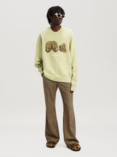 Palm Angels Pa Rhinestones Bear Sweatshirt Mikiny Panske Mätové Zlate | SK-988737