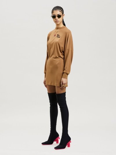 Palm Angels Palm Angels Mini T-dress Saty Damske Hnede Čierne | SK-445313