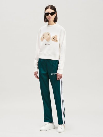 Palm Angels Palm Bear Fitted Crew Sweatshirt Mikiny Damske Biele Hnede | SK-266037