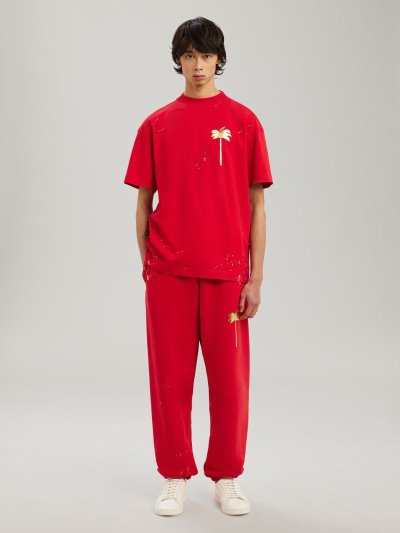 Palm Angels Palm Painted T Shirt Tricko Panske Červené Žlté Čierne | SK-145047