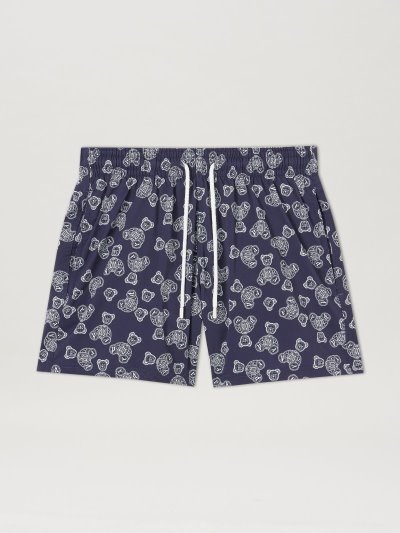 Palm Angels Paxvilebrequin Bear Swimwear Swim Shorts Panske Modre Biele | SK-659183