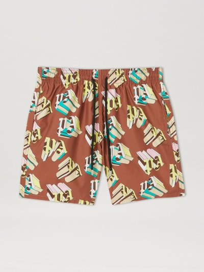 Palm Angels Paxvilebrequin Monogram Swimwear Swim Shorts Panske Hnede Žlté | SK-342245