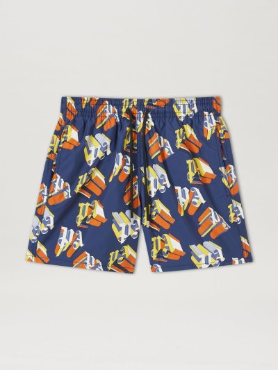 Palm Angels Paxvilebrequin Monogram Swimwear Swim Shorts Panske Modre Hnede | SK-498290