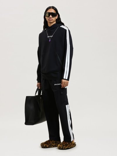 Palm Angels Performance Aftersports Tracking Pants Sportove Nohavice Panske Čierne Biele | SK-930787