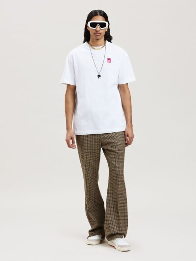Palm Angels Pxp Angels Klasické Tee Tricko Panske Biele Čierne | SK-399482