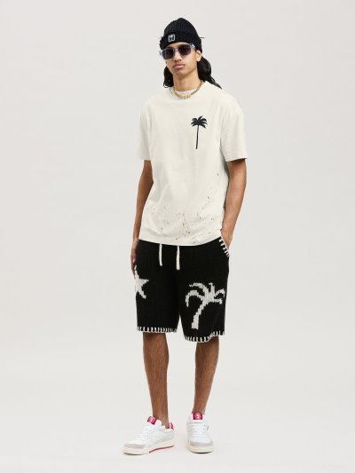 Palm Angels Pxp Painted Klasické Tee Tricko Panske Čierne | SK-947502