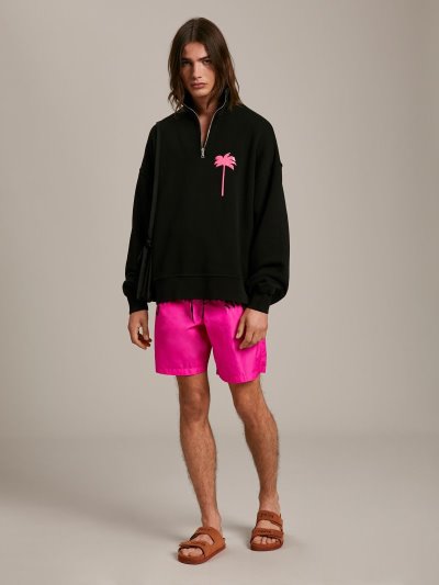 Palm Angels Pxp Turtleneck Sweatshirt Mikiny Panske Čierne Fuchsie | SK-844905