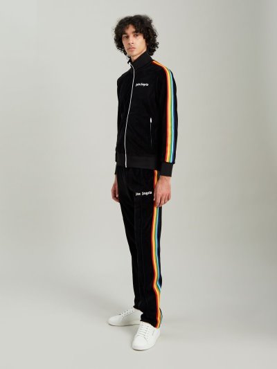 Palm Angels Rainbow Tracking Pants Sportove Nohavice Panske Čierne Biele | SK-502833
