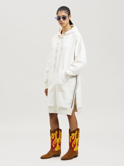 Palm Angels S Kapucňou Oversize Saty Saty Damske Biele | SK-648975