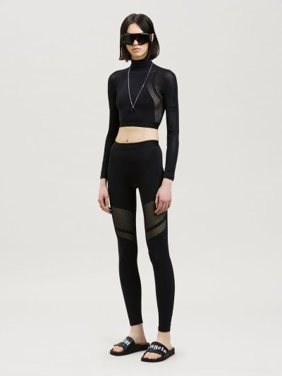 Palm Angels Seamless Mockneck Top Tricko Damske Čierne Čierne | SK-933222
