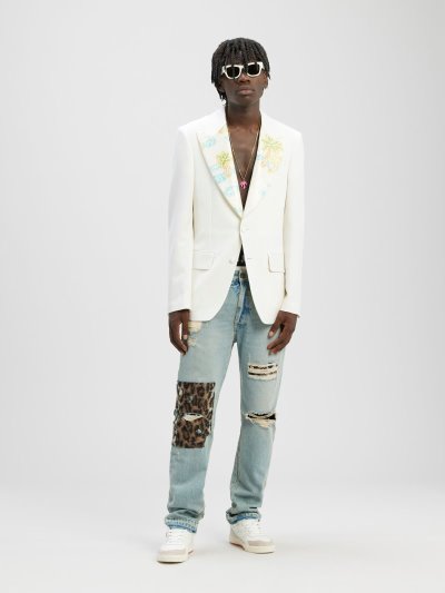 Palm Angels Show Palm Suit Blazers Blejzre Panske Biele Viacfarebný | SK-599267