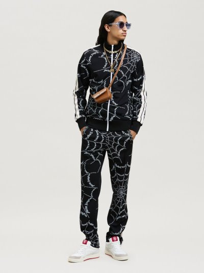 Palm Angels Spider Web Klasické Tracking Pants Sportove Nohavice Panske Čierne Biele | SK-291870