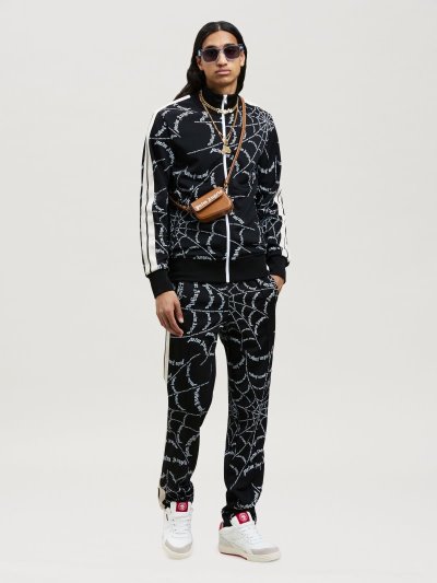 Palm Angels Spider Web Klasické Tracking Jackets Mikiny Panske Čierne Biele | SK-897151