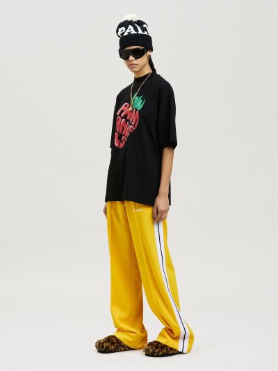 Palm Angels Strawberry Loose Tee Tricko Damske Čierne Červené | SK-953591