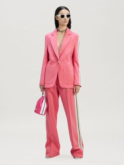 Palm Angels Tracking Blazers Blejzre Damske Fuchsie Biele | SK-213196