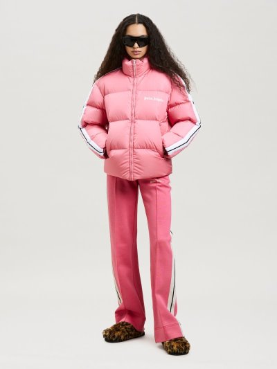 Palm Angels Tracking Down Jackets Bundy Damske Ruzove Biele | SK-897425
