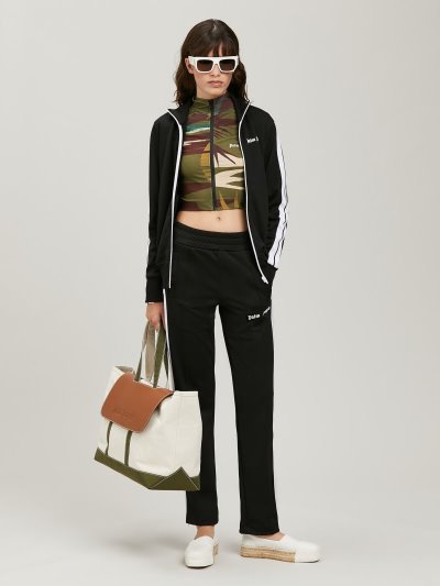 Palm Angels Tracking Jackets Mikiny Damske Čierne Biele | SK-617056