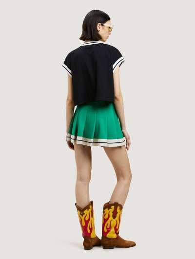 Palm Angels Tracking Plisované Skirt Sukne Damske Zelene | SK-630592