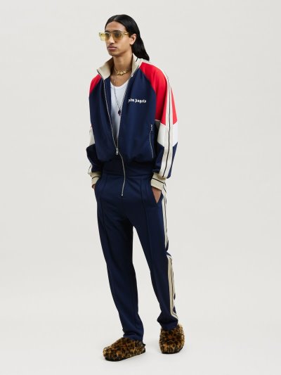 Palm Angels V Colorblock Jumpsuit Kombinéza Panske Indigo Biele | SK-782362