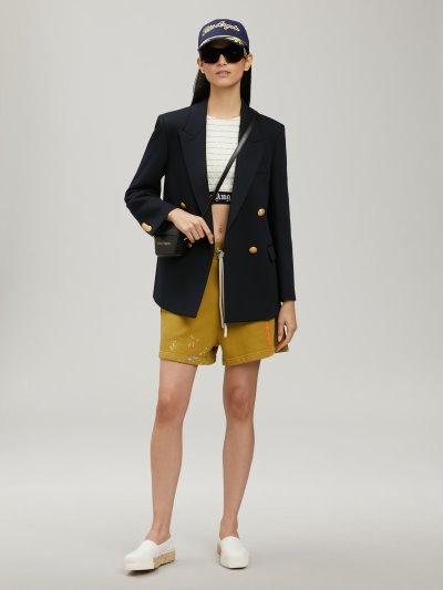 Palm Angels Waistband Blazers Blejzre Damske Námornícka Modrá Modre Zlate | SK-421657
